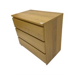 IKEA light oak four drawer chest