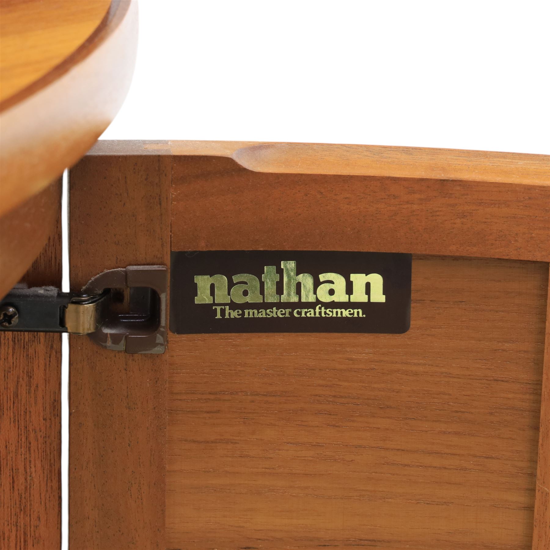 Nathan - 'Squares' corner cabinet, two shelves above an open recess with signature square panelled cabinet doors