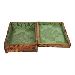 19th century Anglo-Indian tortoiseshell veneered box on bun feet, H9cm, L25cm