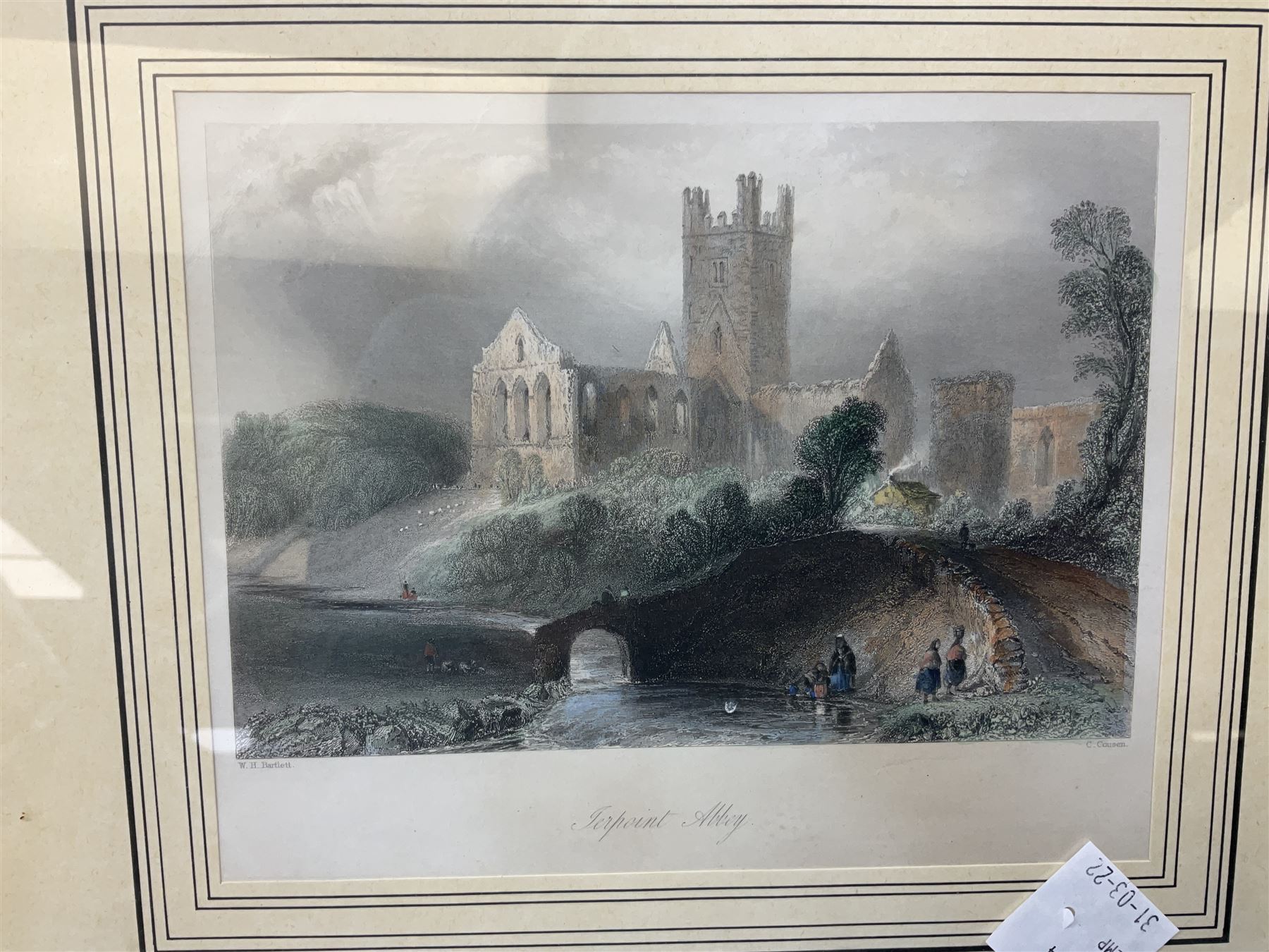 After William Henry Bartlett (British 1809-1854): 'St Canice Kilkenny' and 'Jerpoint Abbey' Ireland, pair engravings with hand colouring together with a print of the Bar Convent York max 21cm x 29cm (3)