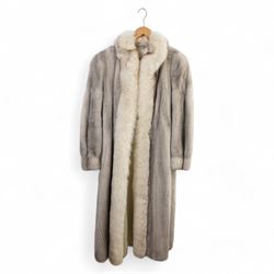 M. Caplan Furs Ottawa silver mink full length coat, another fur coat, a cape with fur trim and four vintage dresses