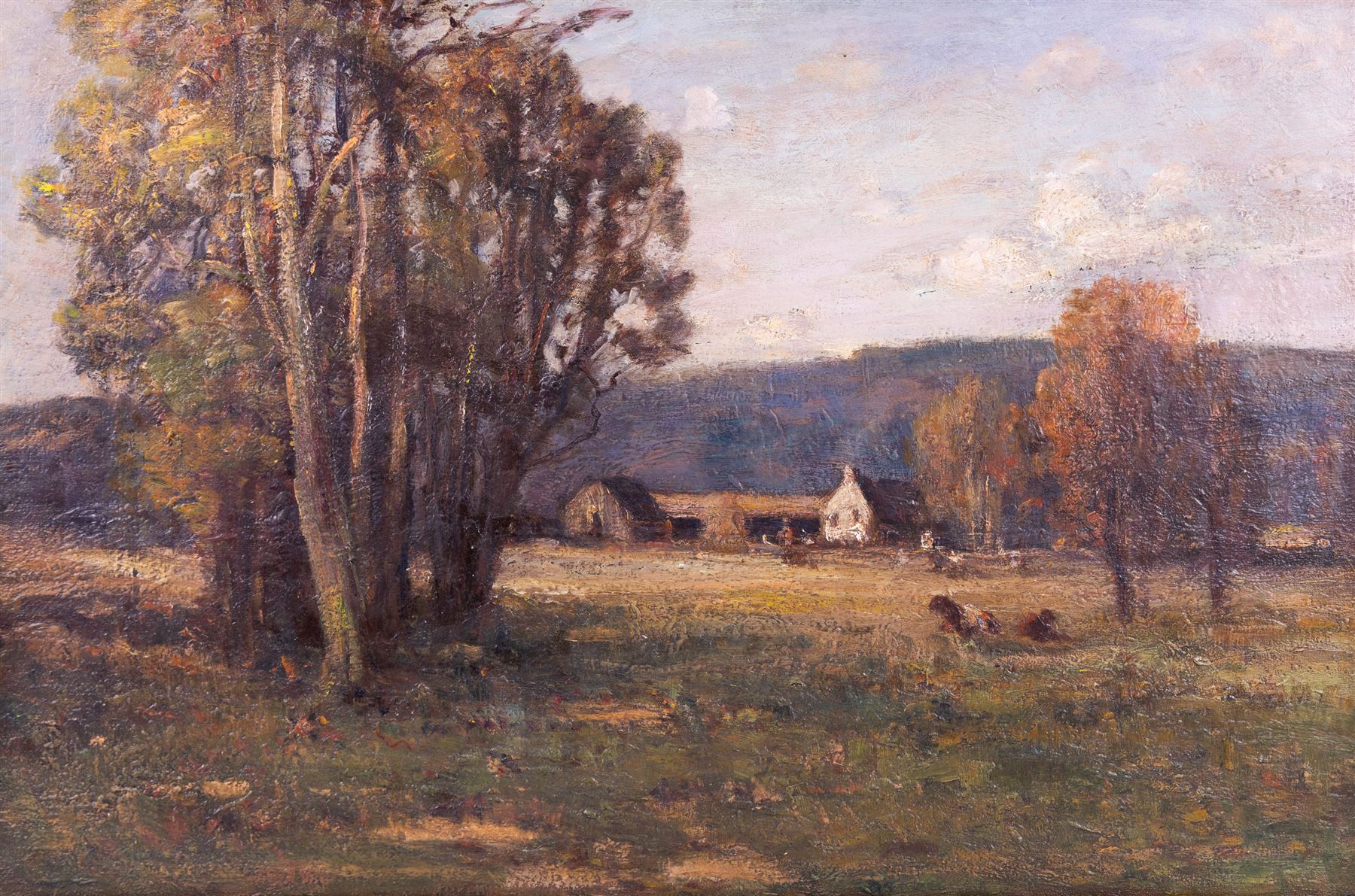 William Charles Rushton (British 1860-1921): Landscape with Farm, oil on canvas unsigned 49cm x 75cm