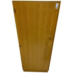 Meredew - mid-20th century oak single wardrobe (W61cm, H153cm, D46cm); and matching double wardrobe (W122cm, H176cm, D54cm)