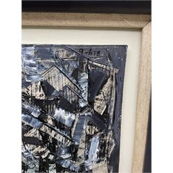 Roy Turner Durrant (British 1925-1998): 'Composition Blue', oil on board signed and dated '61, titled verso 30cm x 16.5cm 
Provenance: private collection, purchased Peter Wilson 27th November 2013 Lot 548