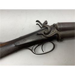 SHOTGUN CERTIFICATE REQUIRED - 19th century John Adams of London 12-bore double barrel side-by-side hammer gun with screw under-lever opening, 76cm (30