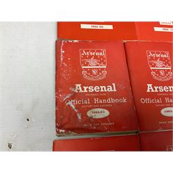 Arsenal F.C. - eighteen Official Handbooks for 1947/48, 1949/50, complete run 1951/52 - 1963/64, 1969/70 & 1973/74 (18)