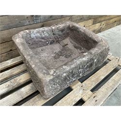 19th century rectangular stone trough 