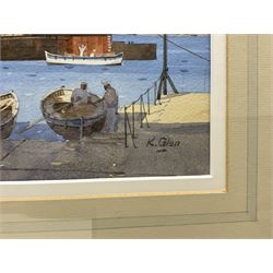 Keith Glen (British Contemporary): Screw Steamer 'City of Baroda' in Port, watercolour signed, titled verso 34cm x 43cm