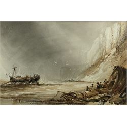 Henry Barlow Carter (British 1803-1867): Speeton Cliffs, watercolour signed and dated 1853, 18cm x 27cm