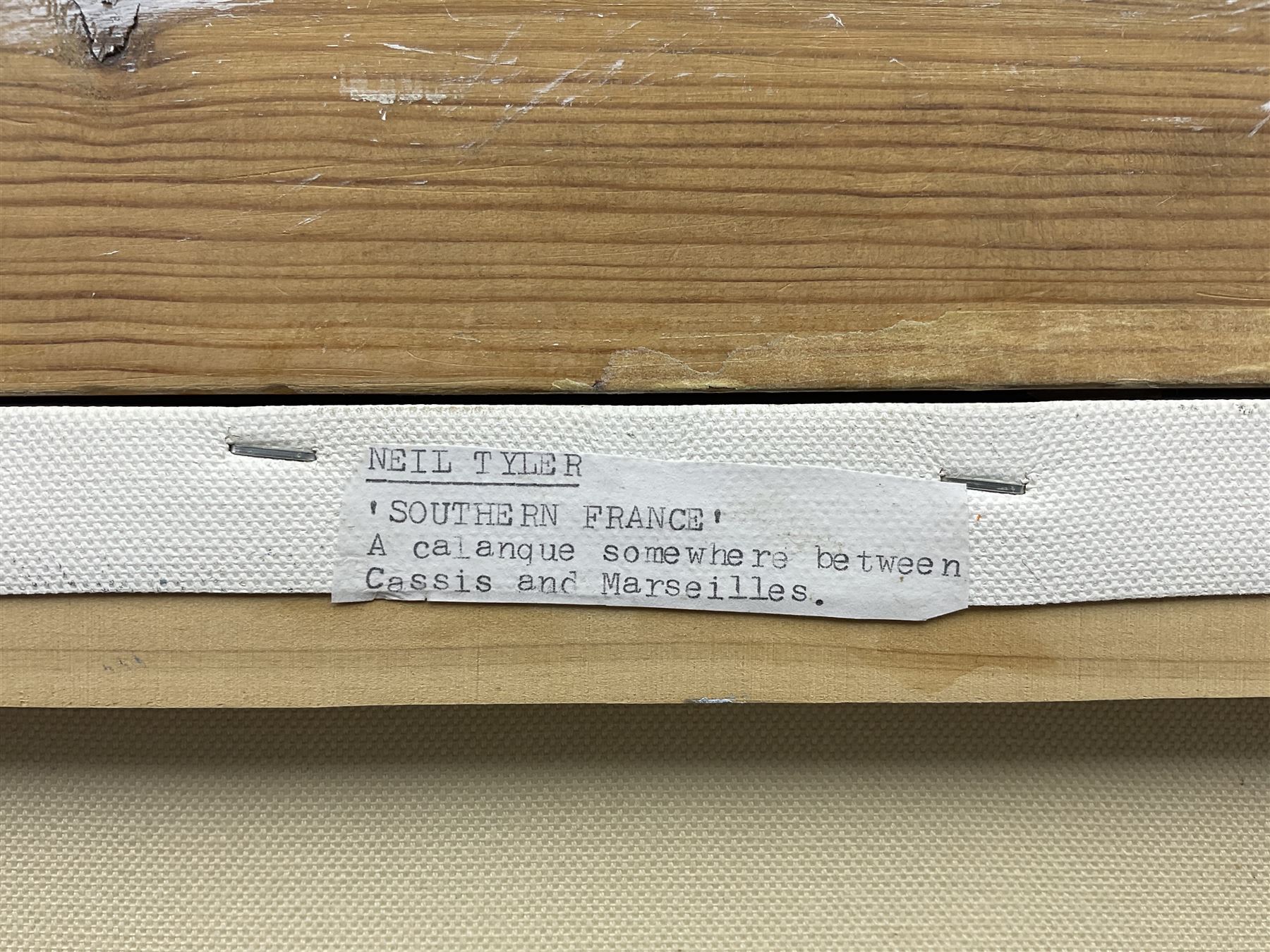 Neil Tyler (British 1945-): 'Southern France - A Calanque somewhere between Cassis and Marseilles', oil on canvas signed, titled verso 50cm x 75cm
