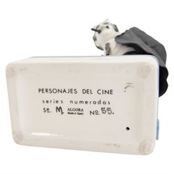 Two Spanish Algora Personajes Del Cine figures, modelled as Charlie Chaplin and Groucho Marx, with printed marks beneath, both with certificates of authenticity, H35cm