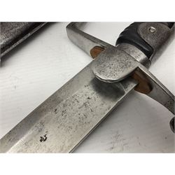 British 1796 Pattern Light Cavalry trooper's sword, the 84cm curving fullered blade stamped Hadley.1 to the back edge, steel hilt with knucklebow, D-shaped langets and leather grip; in polished steel scabbard stamped Osborn & Gunby Birmm. and W.R.16 ( ?16th Light Dragoons) with two suspension rings L100cm overall