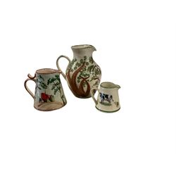Three Yorkshire Moorland pottery jugs, together with other ceramics and collectables in two boxes  