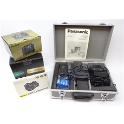 Nikon Coolpix 5700 digital camera, boxed with original accessories & Nikon UR-E8 lens adapter (boxed), Fujifilm S8000fd boxed with instructions, Fujifilm Finepix S4000, boxed with instructions, Panasonic NV-DS5EG digital video camera, with accessories & manual, in aluminium carry case   
