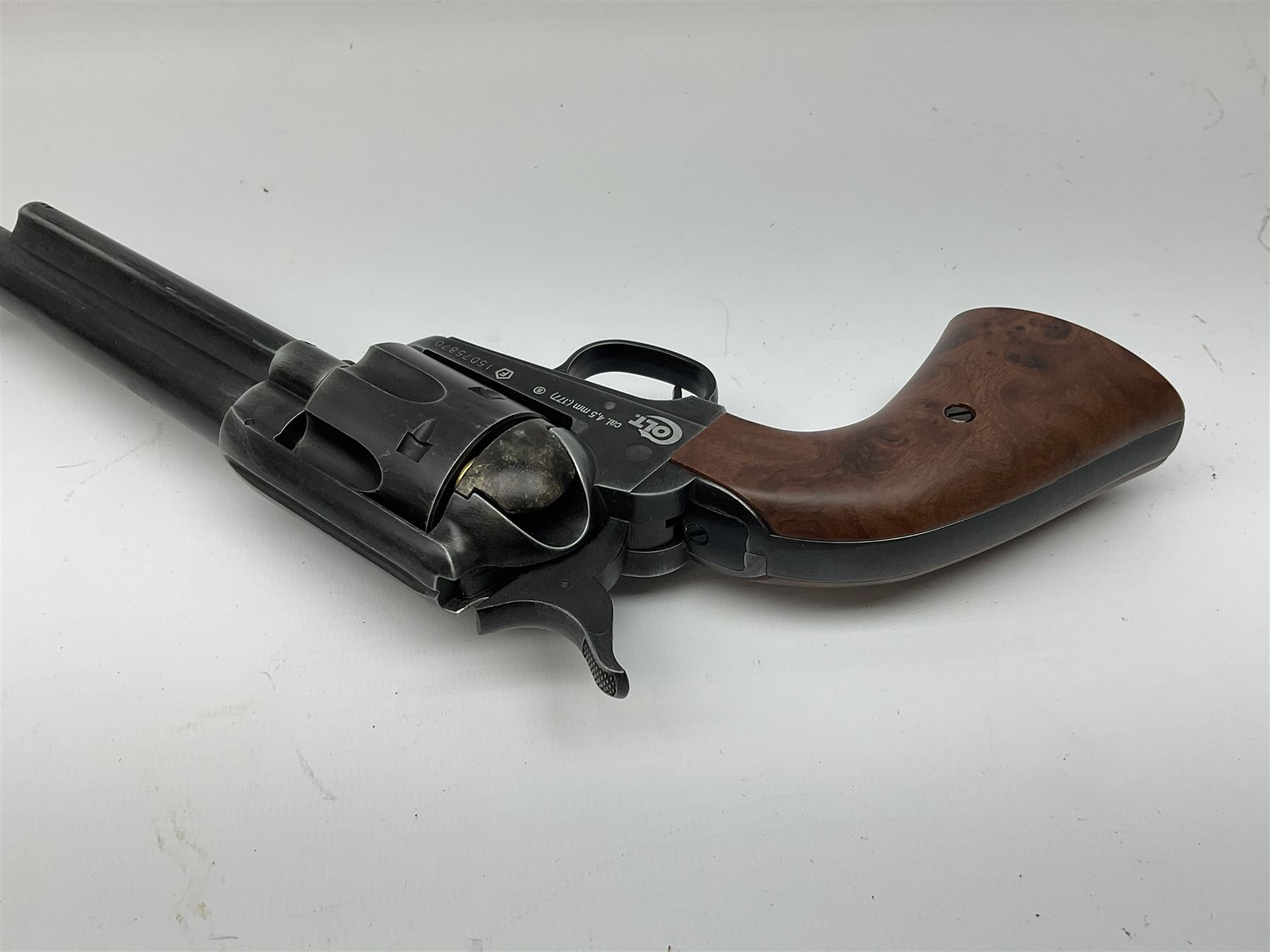 Umarex Colt SAA (single action army) .45 CO2 BB airgun in full metal, serial no.15D75870, L30.5cm, boxed with instructions