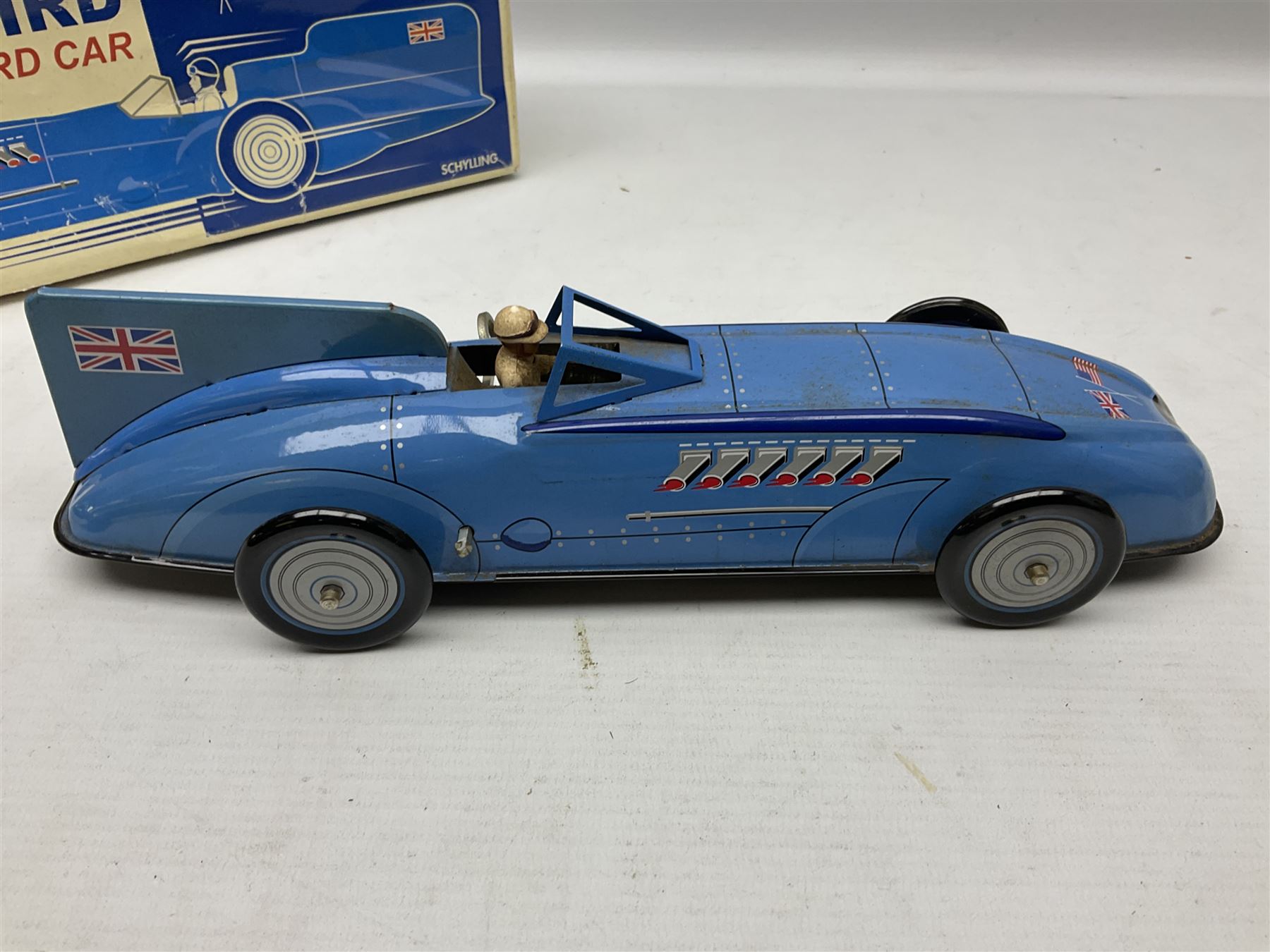 Schylling Collector Series clockwork tinplate Sir Ian's Bluebird Land Speed Record Car with key