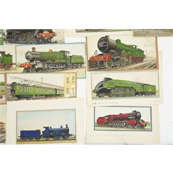 J Howorth - Collection of twenty eight watercolours of railway locomotives, all signed and dated from 1947-1966, various sizes, all unframed