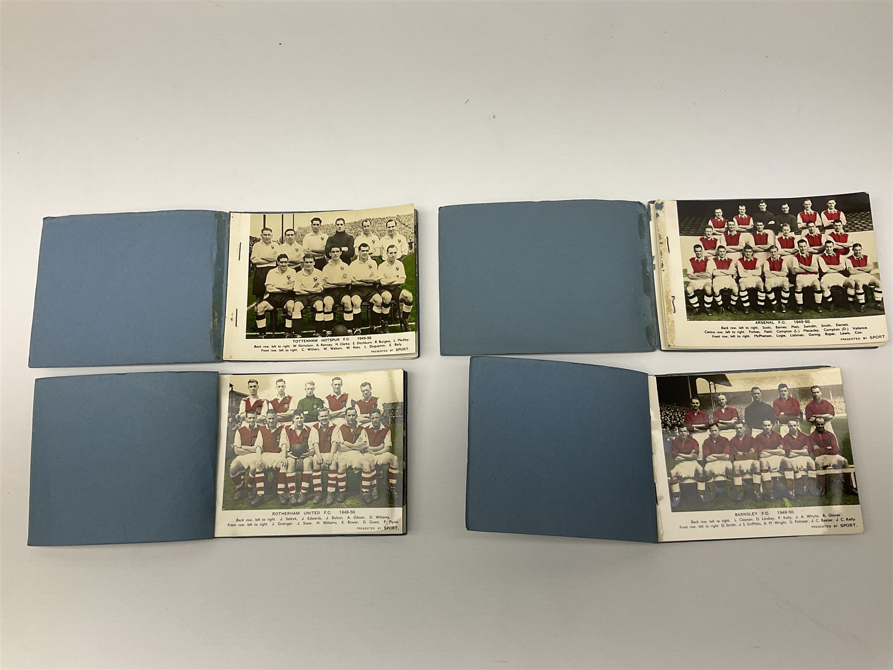 Football - five (ex.6) 'Sport Team Picture Books' published in 1949 by Sport magazine, each book containing six football team picture cards including Spurs, Everton, Leeds, Man City, Hull etc; other footballing ephemera including two books; quantity of photographs of film stars, cigarette cards etc