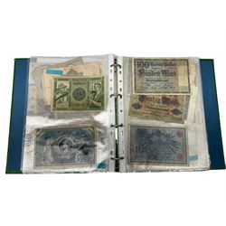 Collection of German banknotes, mostly dating between 1918 and 1923, many being of a high grade, with vendor's inventory, housed in a ring binder