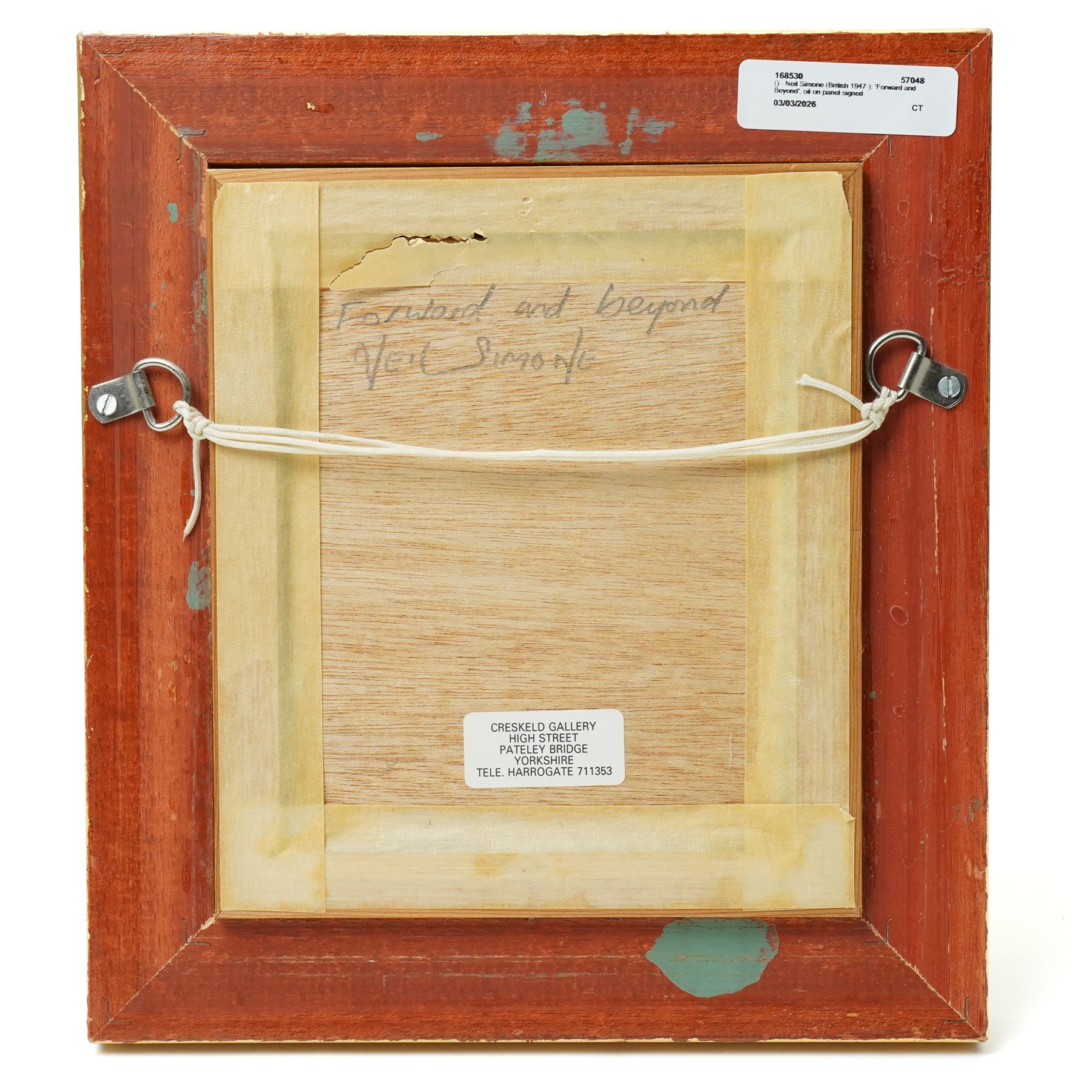 Neil Simone (British 1947-): 'Forward and Beyond', oil on panel signed 14cm x 11cm