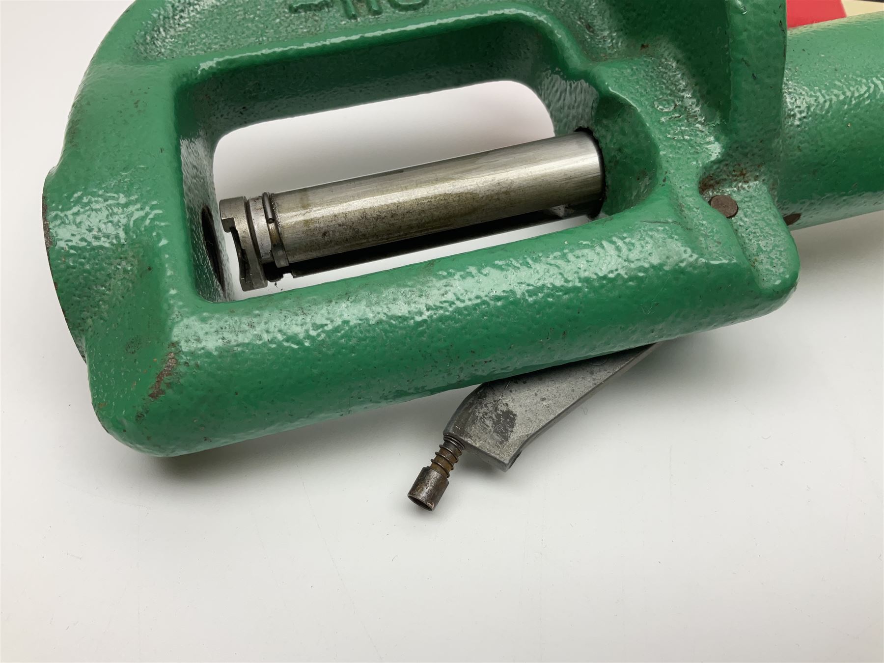 RCBS single station loading press with shell holder and powder funnel; and boxed Lee Powder Measure Kit