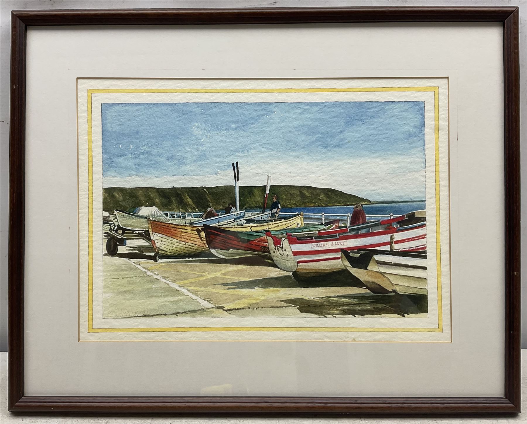 Les Ambler (British 20th Century): Coble Landing - 'Filey', watercolour signed and dated 1997, titled verso 20cm x 30cm 