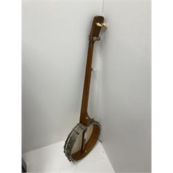 Windsor Popular Model five-string banjo, impressed mark and maker's label L88cm