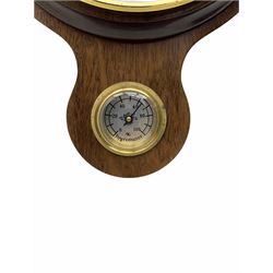 Contemporary wall hanging aneroid barometer by Rapport of London, in mahogany case