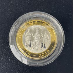 The Royal Mint United Kingdom 2015 ''The 800th Anniversary of Magna Carta' silver proof piedfort two pound coin, cased with certificate