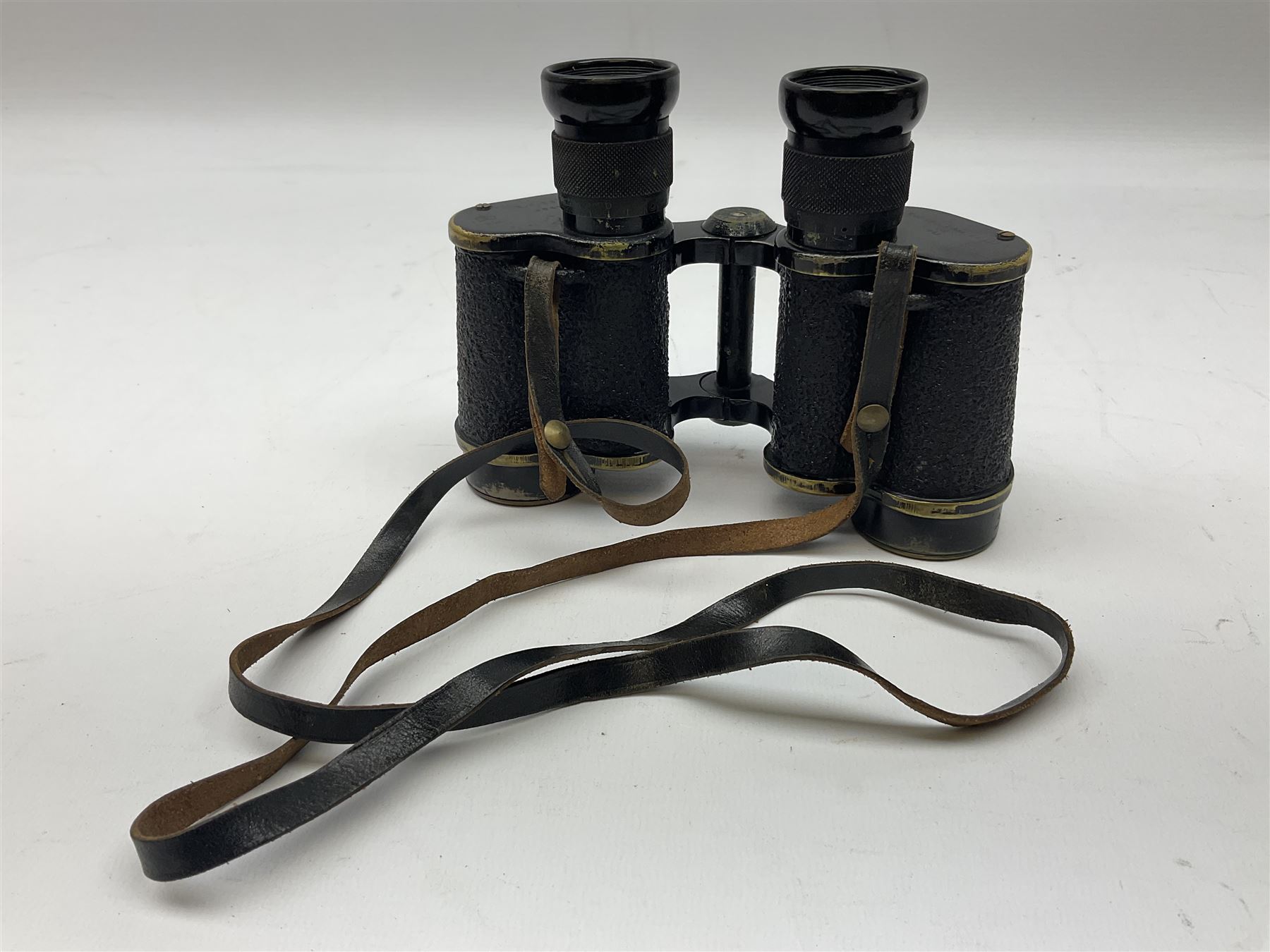 WW2 Air Ministry pair of 6x binoculars by Watson-Baker Co. Ltd, model no. G.E./293, dated 1943, serial no.8568, in similarly marked calf leather carrying case