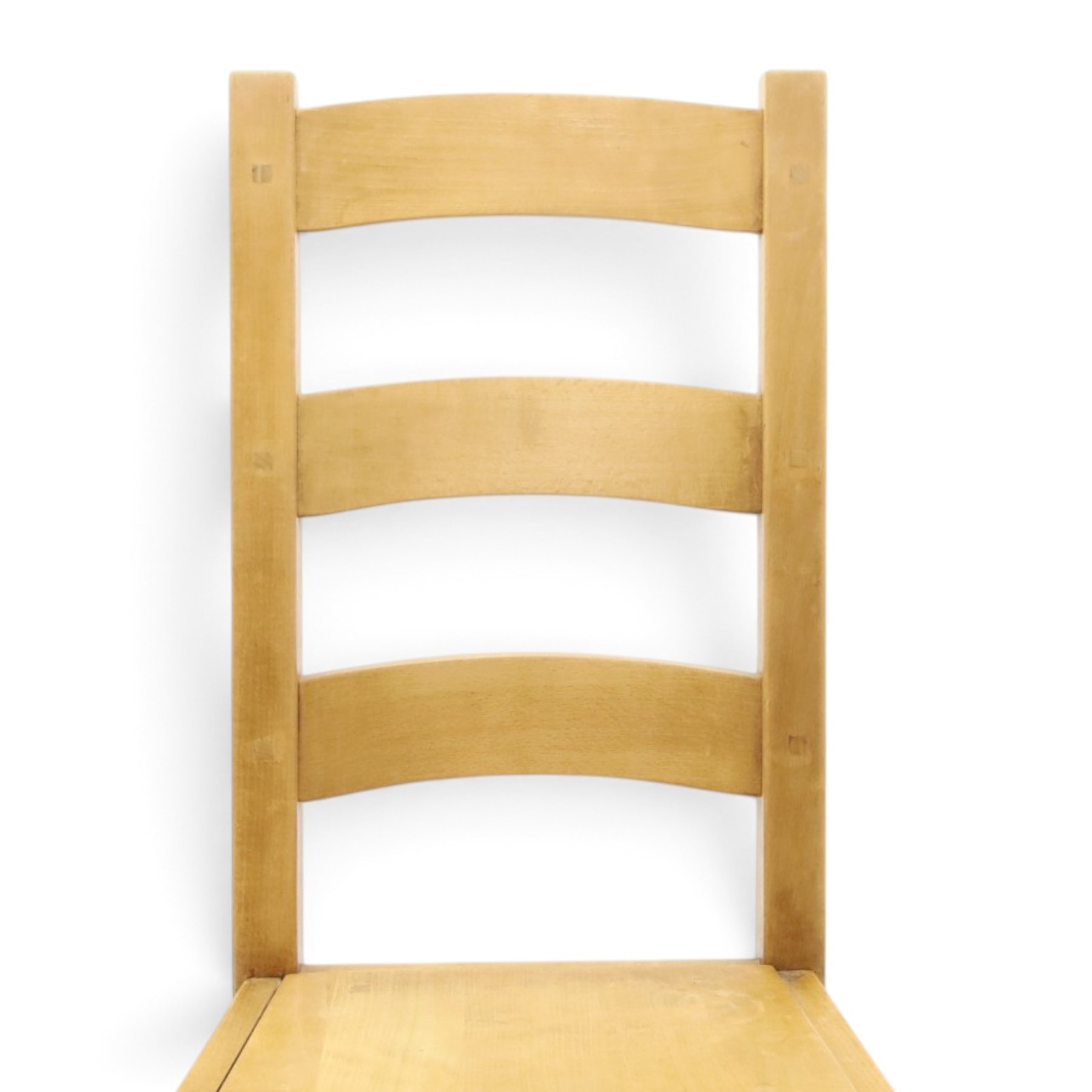 Set of six contemporary solid elm dining chairs