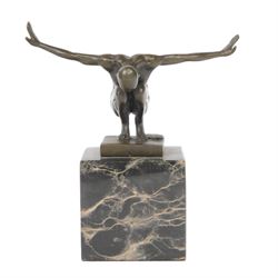 After Miguel Fernando Lopez Power of Silence, modelled as a athlete crouched with arms out...