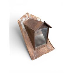 Pair of metal sloping roof lanterns with glazed windows