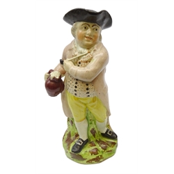  Early 19th century Staffordshire 'Hearty Good Fellow' toby jug H27.5cm   