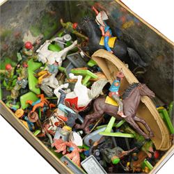 Quantity of Britains Deetail and other model soldiers, lead farm animals and a quantity of Scalextric motor racing game 