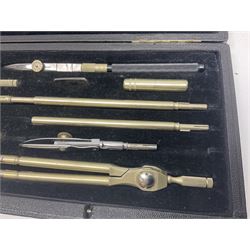 J Halden & Co cased drawing set, together with other cased drawing sets, including examples from prazision garantie and Kern Swiss 