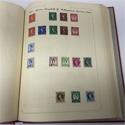 Queen Victoria and later Great British and World stamps, including imperf penny reds, perf penny reds, 1873-80 three pence stamps, 1883-84 two shillings and sixpence, various fiscal and revenue stamps, King George VI ten shilling dark blue used block of four, Aden, Antigua, Australia, Bahamas, Barbados, Basutoland, Bermuda, British Guiana, British Honduras, British Solomon Islands, Burma, Ceylon, Falkland Islands, Heligoland etc