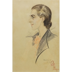  'Alexandrine at Scarborough' and 'William', two 20th century pastel drawings signed Poli , also inscribed Spa Scarborough '39, 40.5cm x 36.5cm (2)    