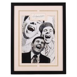 Signed Norman Wisdom photograph, in black frame, frame H44cm