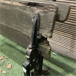 Early 20th century cast iron and wood slatted, foldable garden bench - THIS LOT IS TO BE COLLECTED BY APPOINTMENT FROM DUGGLEBY STORAGE, GREAT HILL, EASTFIELD, SCARBOROUGH, YO11 3TX