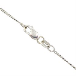 18ct white gold Tahitian pearl and round brilliant cut diamond pendant necklace, hallmarked