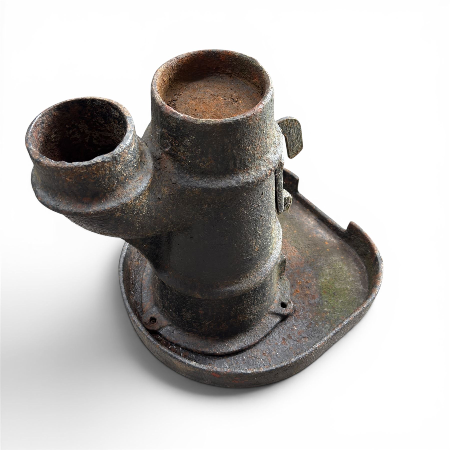 19th century rustic guards/break van railway stove, cast iron, stamped 