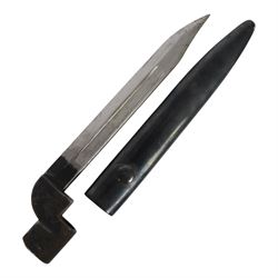 Lee Enfield 1944 knife bayonet with steel sheath, overall L27cm