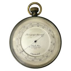 Surveying aneroid barometer altimeter by Elliott Bros, 101 St Martins Lane London, D8cm