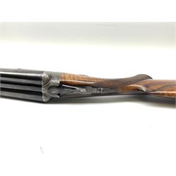 Very fine Westley Richards 12-bore side-by-side double barrel boxlock ejector live pigeon sporting gun, c1910, very heavy and thick 76.5cm blued tightly choked barrels with 2.5