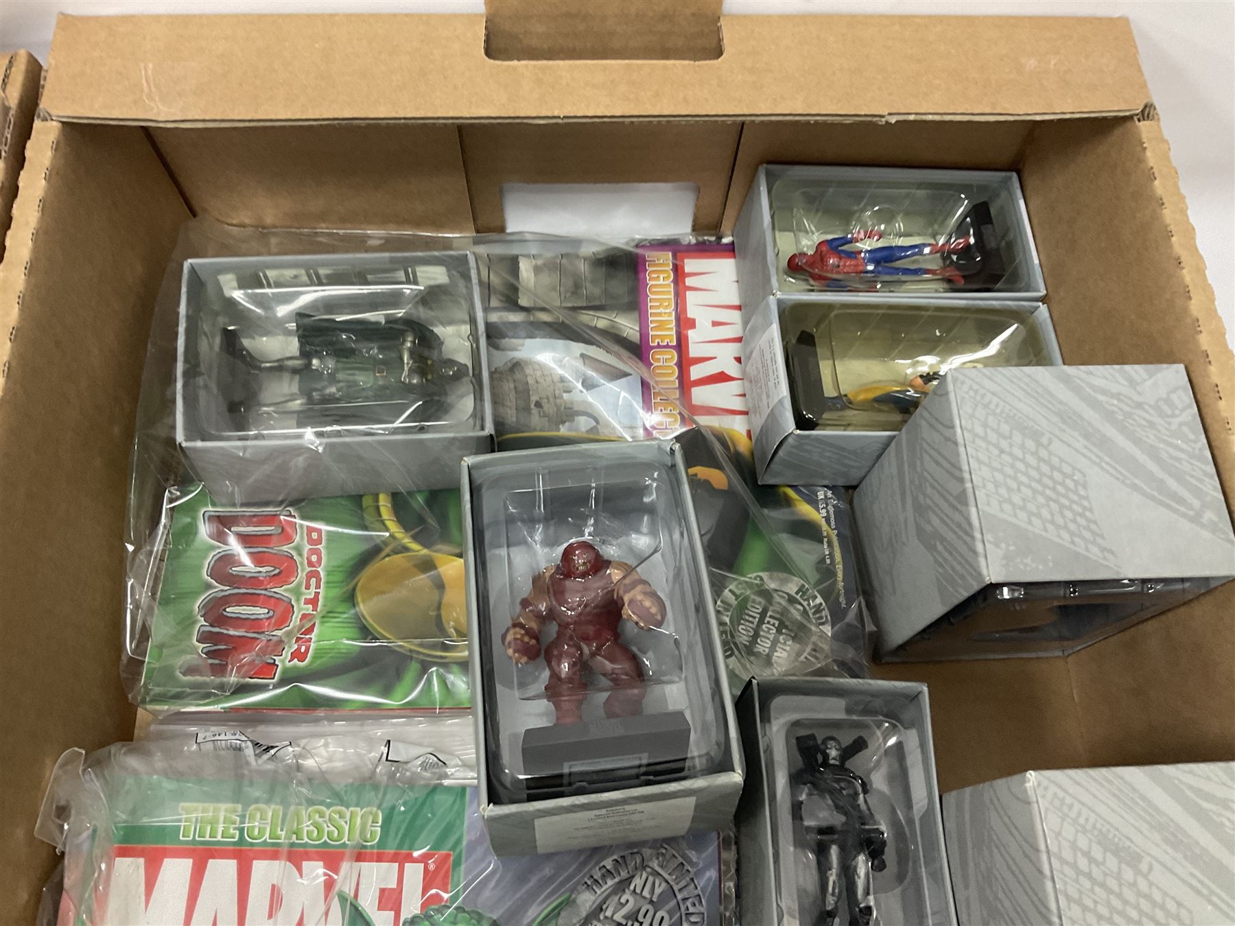 Eaglemoss The Classic Marvel Figurine Collection - forty-one magazines with models each as issued in unopened plastic bags; eleven boxed models and eight loose periodicals; in three boxes (60)
