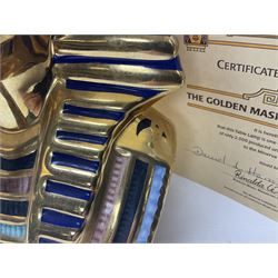 Minerva Collection The Golden Mask of Tutankhamun limited edition lamp: with certificate and shade, H46cm