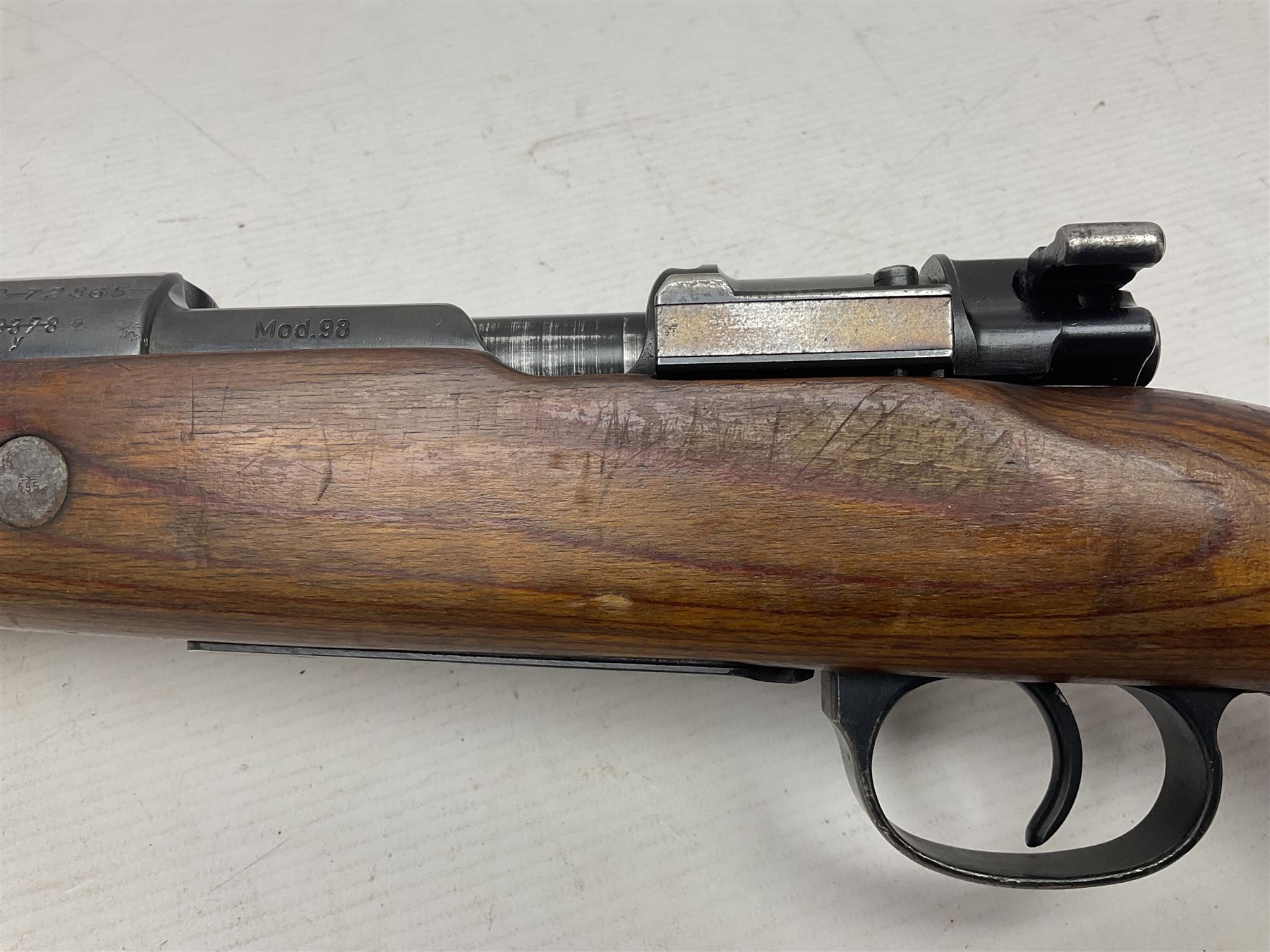 FIREARMS CERTIFICATE REQUIRED - BLANK FIRING Mauser 792 by 57 Mod.98 bolt action rifle marked BYF 41, re-proofed for .308 Winchester blank firing, with 61cm (24