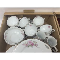 Tea service decorated with roses, together with Victorian and later ceramics etc, in four boxes