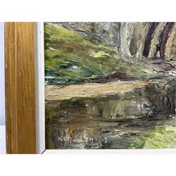 Ken Johnson (British 20th Century): Hunter's Sty Bridge - Westerdale and 'The Esk Near Whitby', two oils on board signed max 37cm x 63cm (2)